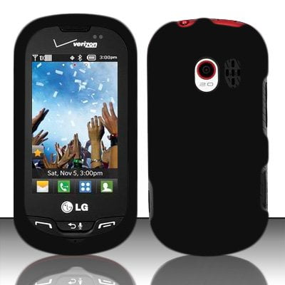 Lg Extravert Vn271 Rubber - Hard Rubberized Case for LG Extravert VN271 - Black