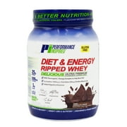 Performance Inspired Nutrition - Diet & Energy Ripped Whey Protein - 25g Protein -L-Carnitine - Dark Chocolate  2.25 LBS