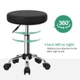 thumbnail image 4 of Silla de salón FURWOO, taburete ajustable con ruedas, color negro, 4 of 7