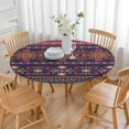 thumbnail image 3 of Purple Boho Tribal Floral and Mandalas Pattern Round Fitted Tablecloth with Elastic Edge,Dining Table Cover Waterproof,Outdoor Round Tablecloth for Camping,Dining,Indoor and Outdoor, 3 of 7