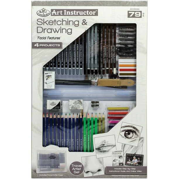 Art Instructor Sketching & Drawing Clearview Art SetLarge 79pc