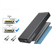 ORICO M.2 SATA NVMe SSD Enclosure USB C 3.2 Gen 2 10Gbps External Hard Drive Enclosure M.2 SSD Enclosure Case for M key & B+M Key SSD,Support UASP Trim(No Drive)