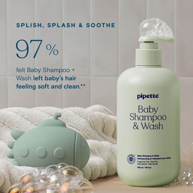 Pipette Fragrance Free Baby Shampoo and Wash, 18 oz photo 2