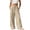 Khaki_CB02, variant on Resicozy Linen Pants for Women Trendy Drawstring Waist Lounge Pant Wide Leg Loose Fit Clothing Palazzo Trouser with Pockets Army Green L