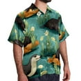 thumbnail image 2 of Platypus Men's Short Sleeve Poplin Shirt with Spread Collar Tops, Casual Printed Button Down, Summer Beach Shirt for Men - Unisex, Stylish Men's Shirts, 2 of 6