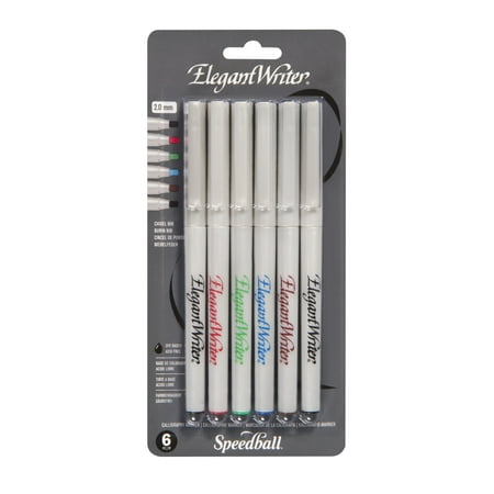 Elegant Writer Calligraphy Pen Set, 6 Colors, Fine Tip, Acid Free, Non Toxic