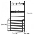 thumbnail image 2 of Hall Tree With 5-Tier Shoe Shelf And 8 Adjustable Metal Hooks Coat Rack,, 2 of 7