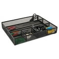 thumbnail image 4 of Metal Mesh Deep Desk Drawer Organizer, Six Compartments, 15.25 X 11.88 X 2.5, Black | Bundle of 5 Each, 4 of 5