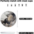 thumbnail image 4 of Posavasos para bebidas, juego de 6 posavasos redondos de piedra de cerámica absorbente, posavasos con soporte, 4 pulgadas, mármol dorado, 4 of 5