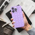 thumbnail image 6 of Compatible with iPhone 14 Pro Case with Camera Lens Protector, Cute 3D Plaid Design iPhone 14 Pro Phone Case for Women Girls, Soft TPU Shockproof Protective Cover 14 Pro Purple, 6 of 12