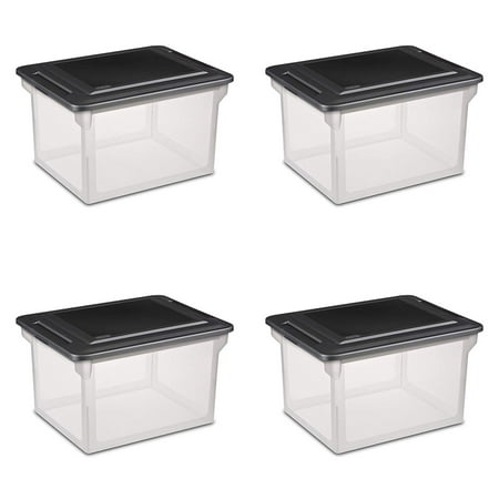 Sterilite Convenient Versatile Clear Organizing Storage Box w/Lid (4 Pack)