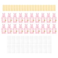 thumbnail image 4 of Luzkey 20Pcs Easter Gift Bags with Pink Rabbit Greeting Cards Transparent Bags Multifunctional Lovely Lightweight Candy Cookie Bags, 4 of 8