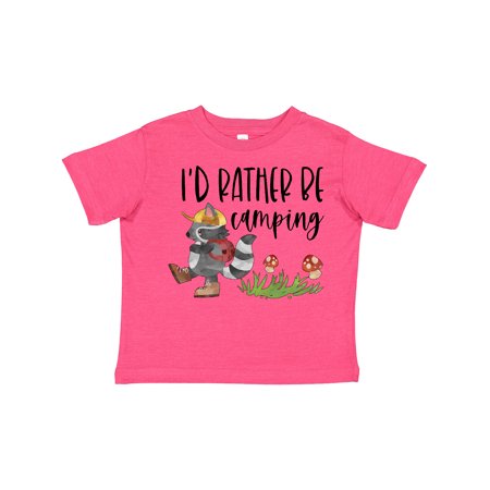 

Inktastic I d Rather Be Camping- Raccoon with Backpack Gift Toddler Boy or Toddler Girl T-Shirt