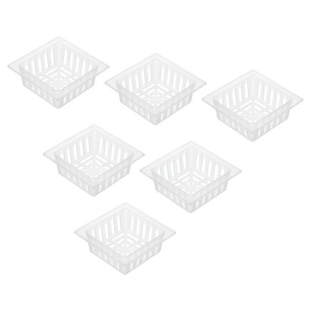 Uxcell 4 Inch Transparent Garden Mesh Cup Net Pots Plastic  for Home Vegetable Flower Planting 10pcs