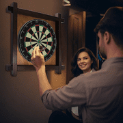 Dart Board Cabinet Set - Steel-Tip Dart Board Adult Game Bar Set for Room Decor, Man Caves, and Backyard Games