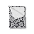thumbnail image 2 of Floral Soft Flannel Fleece Blanket, White Sketchy Hand Drawn Gardening Plants Big Dandelions Flowers Leaves Print, Cozy Plush for Indoor and Outdoor Use, 50" x 70", Black and White, by Ambesonne, 2 of 6
