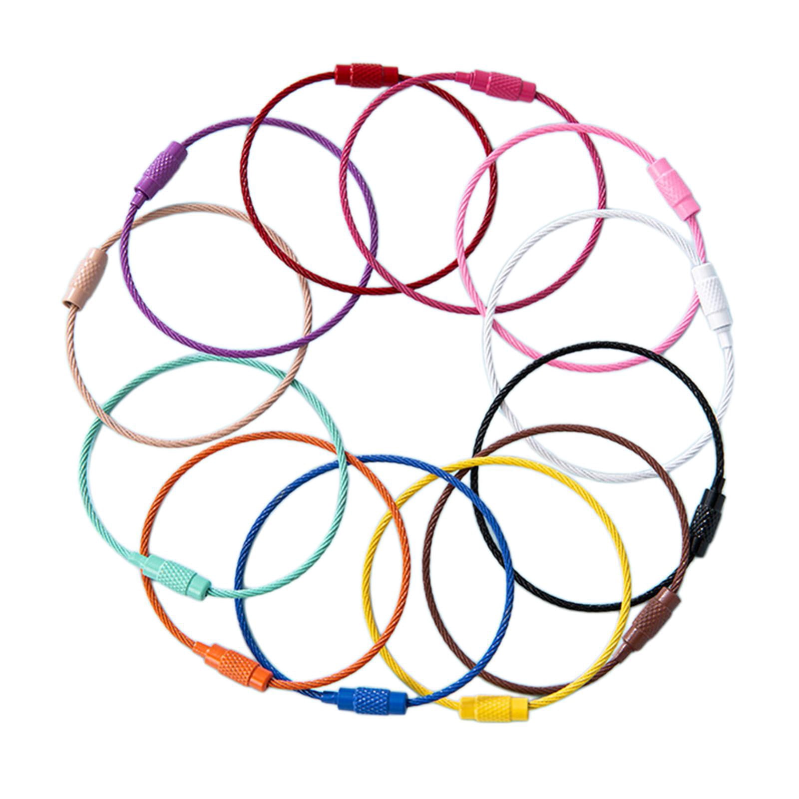 Lot De 30 Porte-clés Fil Inox 6 Couleurs - Câbles 6 Pouces | Anneaux Trousseau Bagage