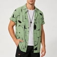 thumbnail image 2 of 80s 90s Outfit Hawaiian Shirt for Men Short Sleeve Button Down Shirts Printed Funny Party Outfit Sizes S-2XL Green, 2 of 6