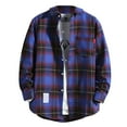 thumbnail image 3 of JGNGSHN Long Sleeve Plaid Shirt for Men Button Down Casual Loose Fit Flannel Spring Fall Lapel Shirts with Pocket, 3 of 4