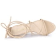 thumbnail image 5 of Unique Bargains Women's Strappy Heels Lace Up Stiletto Heel Sandals, 5 of 7