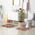 thumbnail image 6 of Yayeee Bath Rugs for Bathroom Floor Set of 2 Non Slip Fluffy Soft Absorbent Mat, Colorful Flowers, 6 of 7