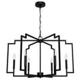 thumbnail image 2 of Hunter - Zoanne 6-light Matte Black, Large Chandelier, Dimmable, Modern Style, Geometric Shaped, for Bedrooms, Dining, Living Rooms - 45242, 2 of 7