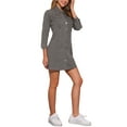 thumbnail image 4 of INSPIRE CHIC Women's Denim Dress 3/4 Sleeve Button Down Mini Jean Shirt Dress S Grey, 4 of 6