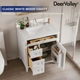 thumbnail image 5 of DeerValley Bathroom Vanity 30 Inch Bathroom Vanity with Sink and Backsplash, Pre-Assembled Modern Bath Cabinet with Storage, Soft Close Doors, White, 5 of 13