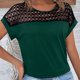 thumbnail image 5 of mfyjkho Tops De Gimnasio Para Mujer, Camisa Informal De Manga Corta Con Cuello Redondo Y Ribete De Encaje Para Mujer Tops De Tallas Grandes L, 5 of 8
