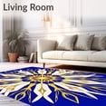 thumbnail image 2 of ODIKA 8'x10' Machine Washable Non-Slip Area Rug, Glittering Burst Tree Collar with Radiant Celestial Motifs High Traffic Rug, Blue, 625225, 2 of 7
