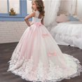 thumbnail image 2 of Girls Pageant Long Dress Kids Tulle Prom Gowns Luxury Wedding Birthday Party Princess Long Dresses, 2 of 6