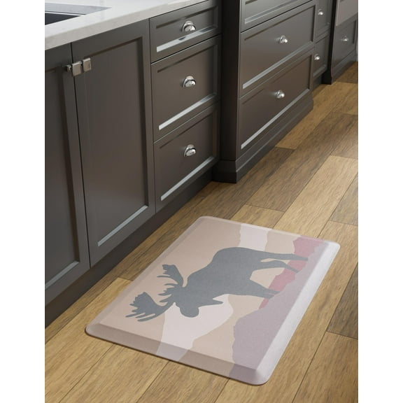 Unique Loom Comfort Mat Collection - Moose (2' x 3' Rectangle Multi/Beige)