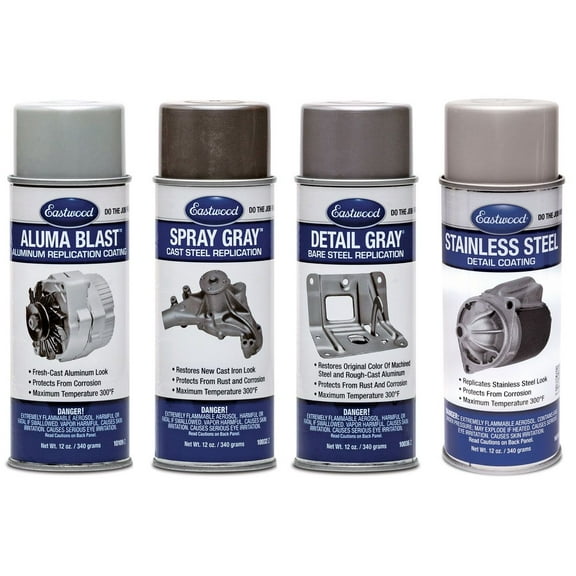 Eastwood Spray Gray Detail Gray Aluma Blast Stainless Steel Detail Paint Kit