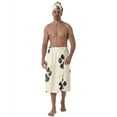 thumbnail image 7 of Colevkie Men's Quick Drying Bath Skirt & Shower Towel Set Soft and Absorbent Beach Towel Shower Skirt Bath Wrap Set for Spa Sauna Home 2 Pcs Printed Puppy Footprints Pattern, 7 of 7