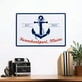 thumbnail image 2 of Kennebunkport, Maine, Blue and White Anchor, Red Font (12x18 Aluminum Art, Indoor Outdoor Metal Sign Decor), 2 of 5