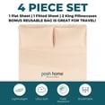 thumbnail image 2 of Posh Home Jersey Knit Sheet Set 4-Piece Breathable & Soft Sheets - Includes Flat Sheet, Fitted Sheet, & 2 Pillowcases - Queen Sheets, Ivory, 2 of 9