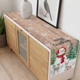 thumbnail image 4 of Retro Christmas Table Runner 120 Inches Long Farmhouse Dress Scarves, Red Snowman Pine Tree Snowflake Elk Wooden Dining Tablerunner for Coffee Table/Kitchen Island/Party Décor, 13" x 120", 4 of 8