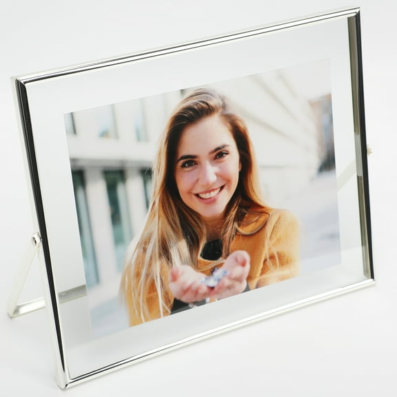 AhaGo 8x10 Silver Floating Picture Frame, Horizontal, For Photo 8x10, 7x9, 6x8,Classy For Festival, Wedding