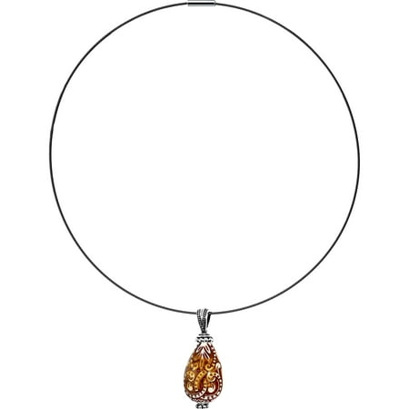 Beaded Teardrop Pendant - Body Candy Teardrop Persian Mood Bead Pendant Choker Necklace, 17.5