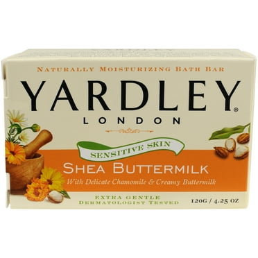 Yardley London Sensitive Skin Naturally Moisturizing Bath Bar, Shea Buttermilk, 4.25 Oz