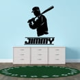 thumbnail image 3 of Sports Personalized Wall Decals for Boys Bedroom - Baseball Player Hitting with Bat Player DIY & Creativity Custom Name Wall Sticker - Size: 24 In x 30 In, 3 of 4