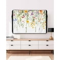 thumbnail image 3 of Outdoor TV Cover 52 to 55 Inch Weatherproof, Cottagecore Floral Waterproof TV Screen Protector for Outside Decor with Zipper and Pocket 52"L x 30"H , Colorful Watercolor Flowers Leaves, 3 of 7