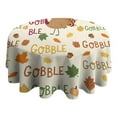 thumbnail image 3 of Happy Thanksgiving Turkey Fall Leaves Round Tablecloth 60" X 60",Wrinkle Wipeable Table Cloth for Kitchen Dining Room Picnic Patio Party, 3 of 5