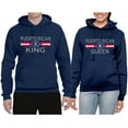 thumbnail image 2 of Wild Bobby, Puerto Rican King Queen Spanish Latino Pride His and Hers Matching Couples Hoodies Sweater Set, Navy, Mens 3XL-Womens M, 2 of 3