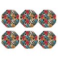 thumbnail image 2 of Pofeuu Different Cats 1 Print Leather Coasters Set of 6, Round Cups Mugs Mat Pad for Home Kitchen Heat Resistant Drink Coasters,Octagon, 2 of 7