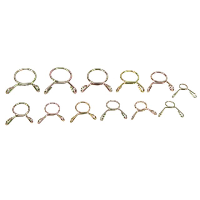 Qiilu Clips de resorte de línea de combustible 420 piezas Surtido de abrazaderas de resorte de línea de combustible Clips de alambre de resorte de línea de combustible ANGGREK Otros