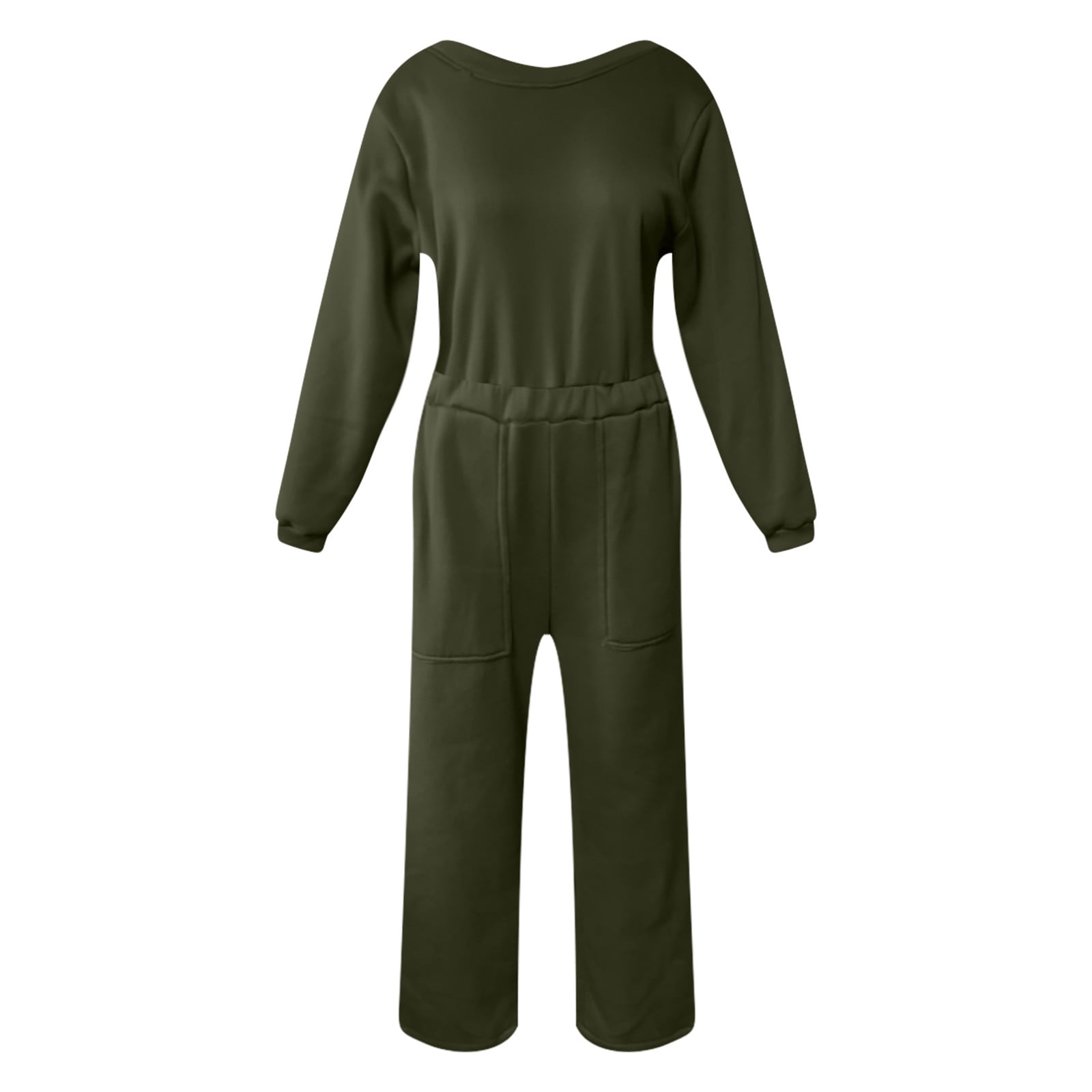 Women's Fashion Sporty Long Sleeve Solid Color Backless Jumpsuit Set Womens Jumpsuits And Rompers Dressy Formal Pant Suits for Women Evening Wear Rompers for Women Summer Woman Romper & Jumpsuit plus