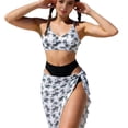 thumbnail image 1 of Girls' Two-Piece Swimsuit Set for Kids with Floral Print and Cover-Up, Breathable Rash Guard and Swim Shorts for Beach or Pool, 1 of 8