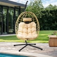 thumbnail image 3 of Uforic Hanging Egg Chair Swing with Cushion 330lbs for Patio, Bedroom, Garden and Balcony, Beige, 3 of 10