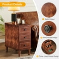thumbnail image 4 of Fnova Side Tables with 3 Drawers, No Assembly Required, Narrow End Tables for Living Room, Nightstand Bedside Table for Bedroom, Walnut, 4 of 11